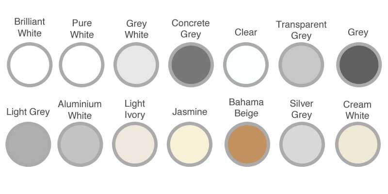 Soudal Silirub 2 Colour Chart