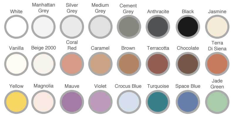 Mapesil Sealant Colour Chart